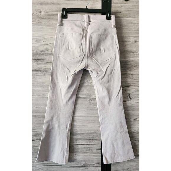 Ben Traverniti UNRAVEL PROJECT Ice Gray Leather Lace-Up Crop Pants Size 27 $2170 - Picture 2 of 8